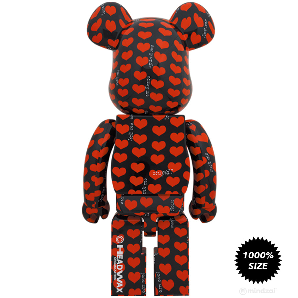 Hide Black with Red Heart 1000% Bearbrick by Medicom Toy