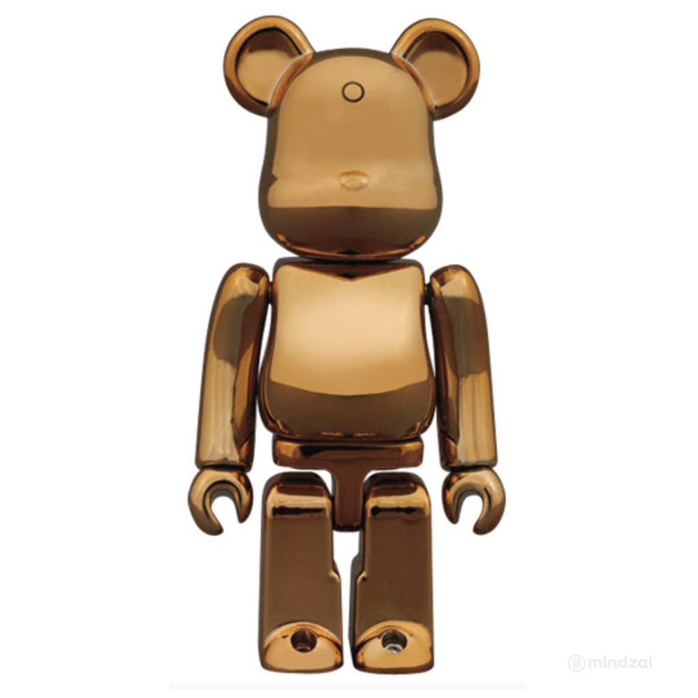 Honen & Shinran Buddhism - Gold Chrome  100% Bearbrick by Medicom