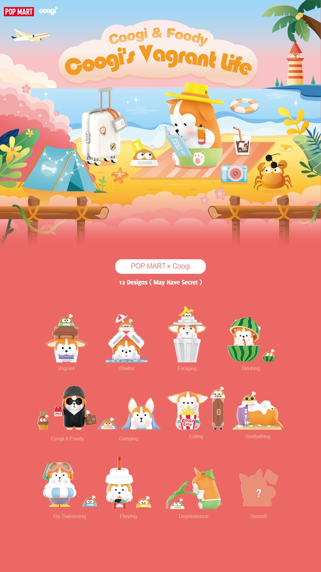 Coogi and Foody - Coogi's Vagrant Life Blind Box Series by POP MART