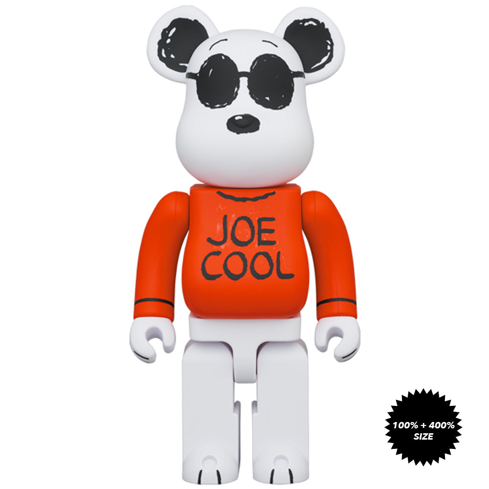 Joe Cool Snoopy 100% + 400% Bearbrick Set by Medicom Toy