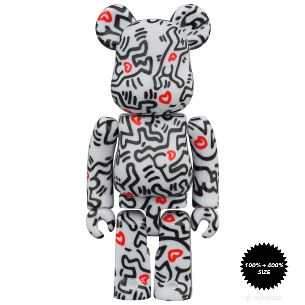 Keith Haring #8 100% + 400% Bearbrick Set by Medicom Toy