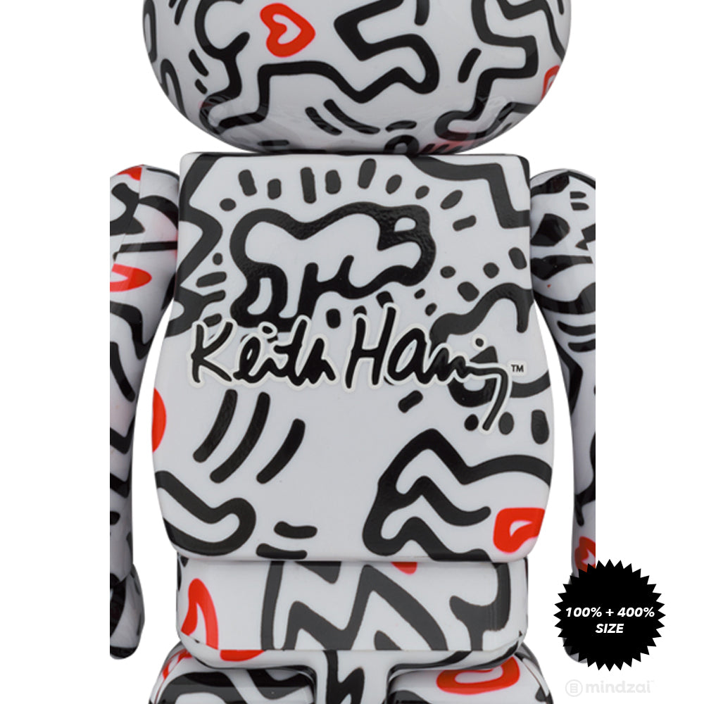 Keith Haring #8 100% + 400% Bearbrick Set by Medicom Toy
