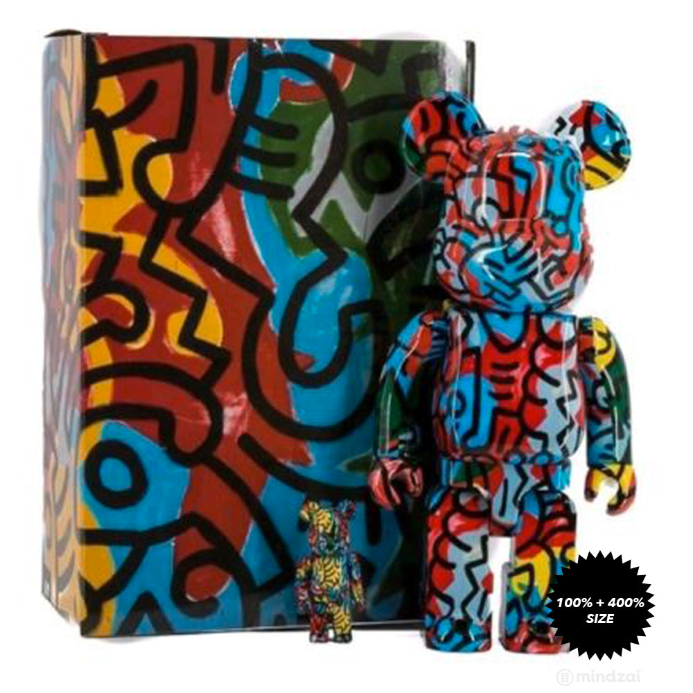 Keith Haring #3 Designer Con 100% and 400% Set Bearbrick by Medicom Toy