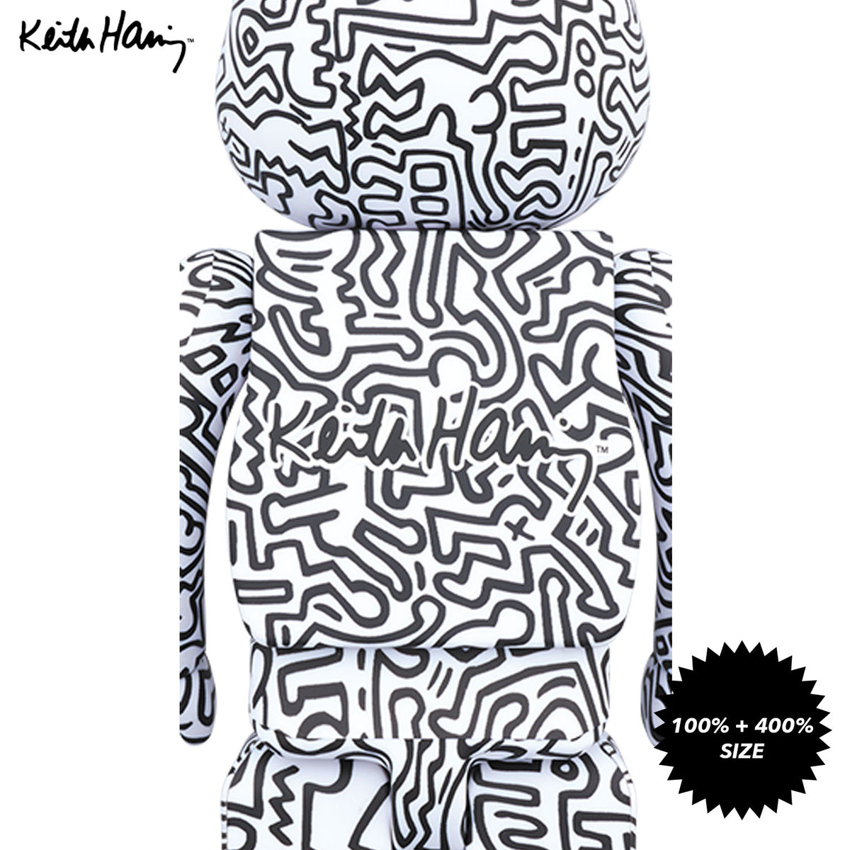 Keith Haring #4 100% + 400% Bearbrick Set by Medicom Toy