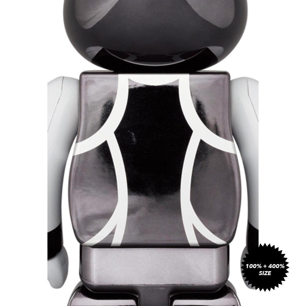 KISS Catman (Chrome Ver.) 100% + 400% Bearbrick Set by Medicom Toy