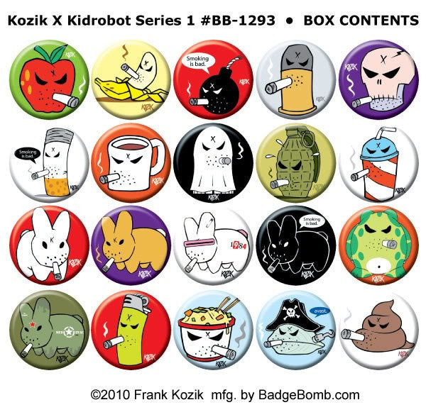 Kozik x kidrobot Buttons - Mindzai 