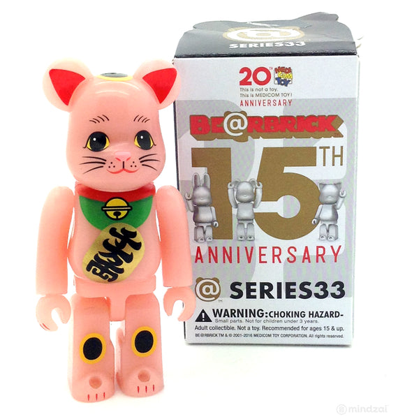 Bearbrick Series 33 - Lucky Cat Pink (Animal) (Secret) - Mindzai Bearbrick Series 33 - Lucky Cat Pink (Animal) (Secret) - Mindzai