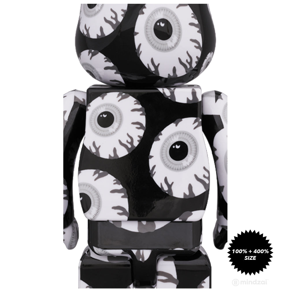 Mishka Monochromatic 100% + 400% Bearbrick Set by Medicom Toy x Mishka