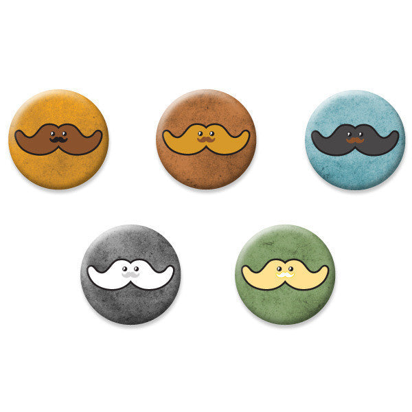 Moustachio Buttons 5-Pack - Mindzai 