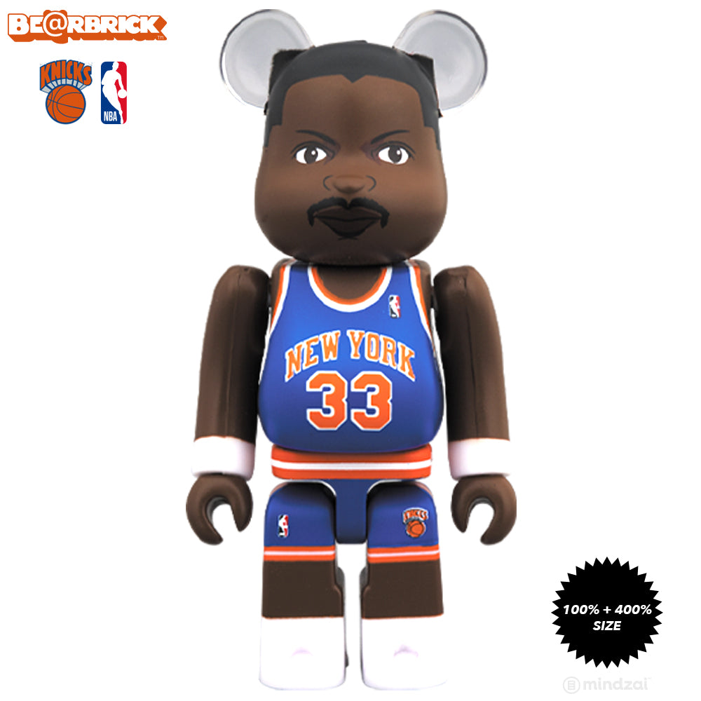 Patrick Ewing New York Knicks 100% + 400% Bearbrick Set x Medicom Toy