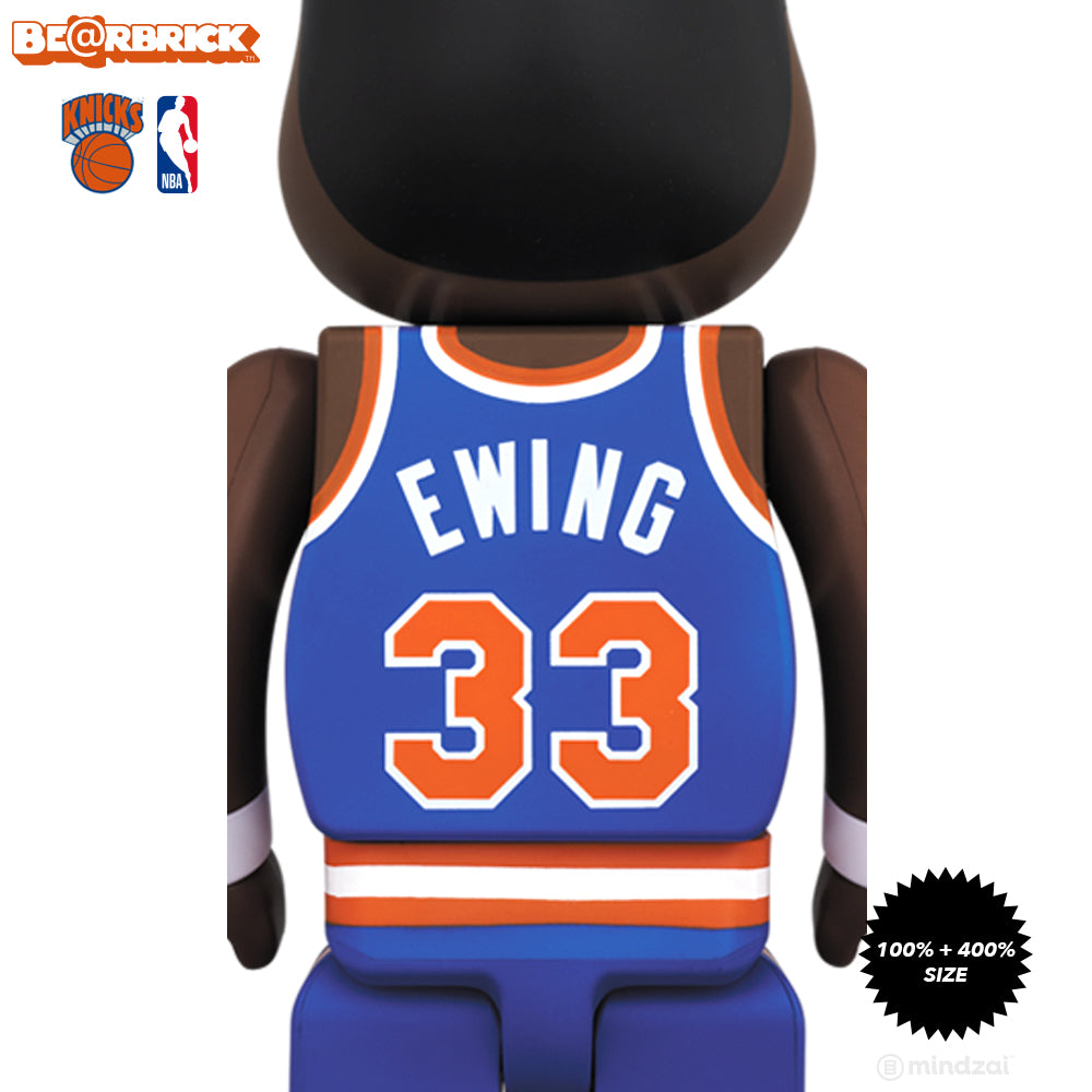 Patrick Ewing New York Knicks 100% + 400% Bearbrick Set x Medicom Toy