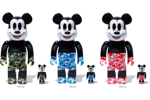 Medicom Toy Disney BAPE X Mickey Mouse Be@rbrick 100% + 400% Set