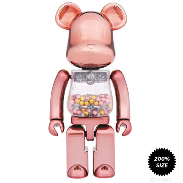 My First Bearbrick Baby Pink/Gold Chogokin Metal Alloy 200