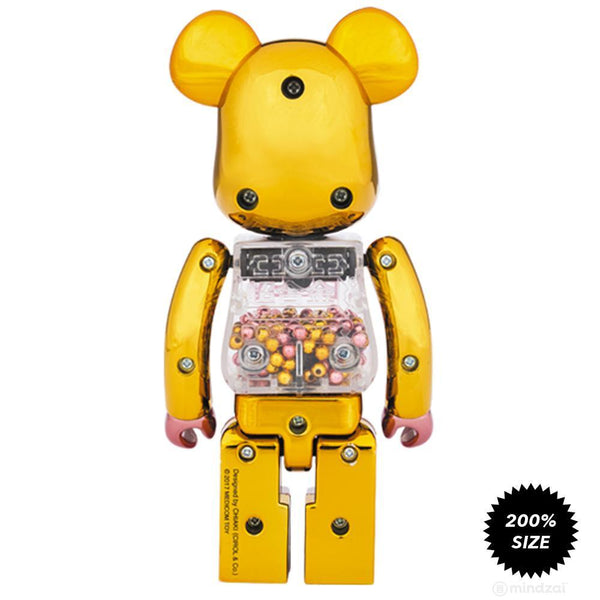 My First Bearbrick Baby Pink/Gold Chogokin Metal Alloy 200% Bearbrick ...