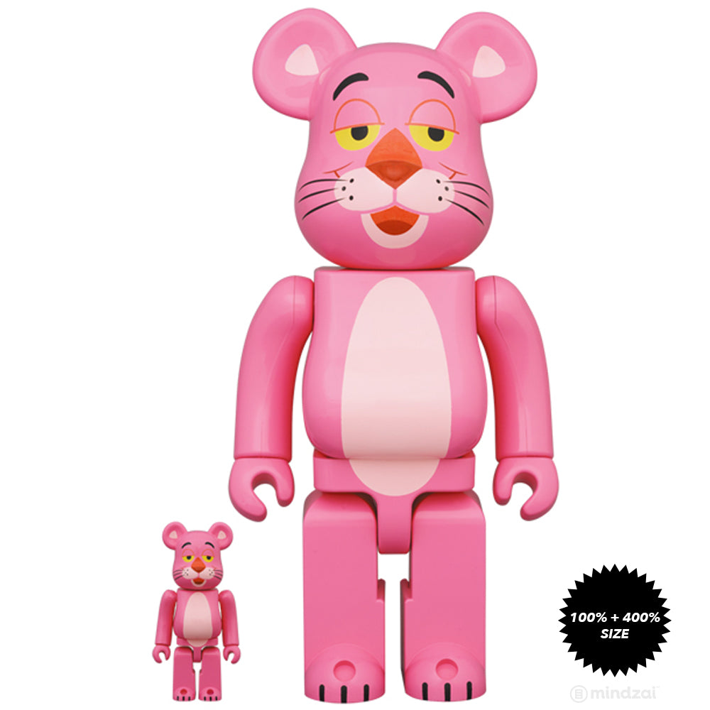 Pink Panther 100% + 400% Bearbrick Set by Medicom Toy
