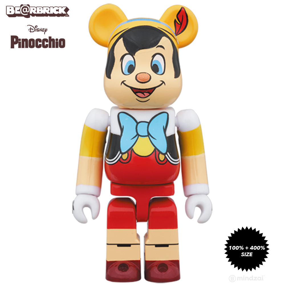 Disney Pinocchio 100% + 400% Bearbrick Set by Medicom Toy - Mindzai