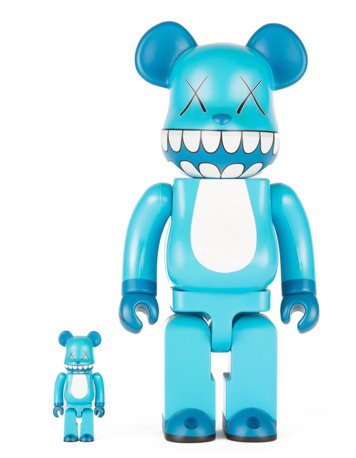 Bearbrick x a-nation KAWS Chompers 100% &amp; 400% Set Blue