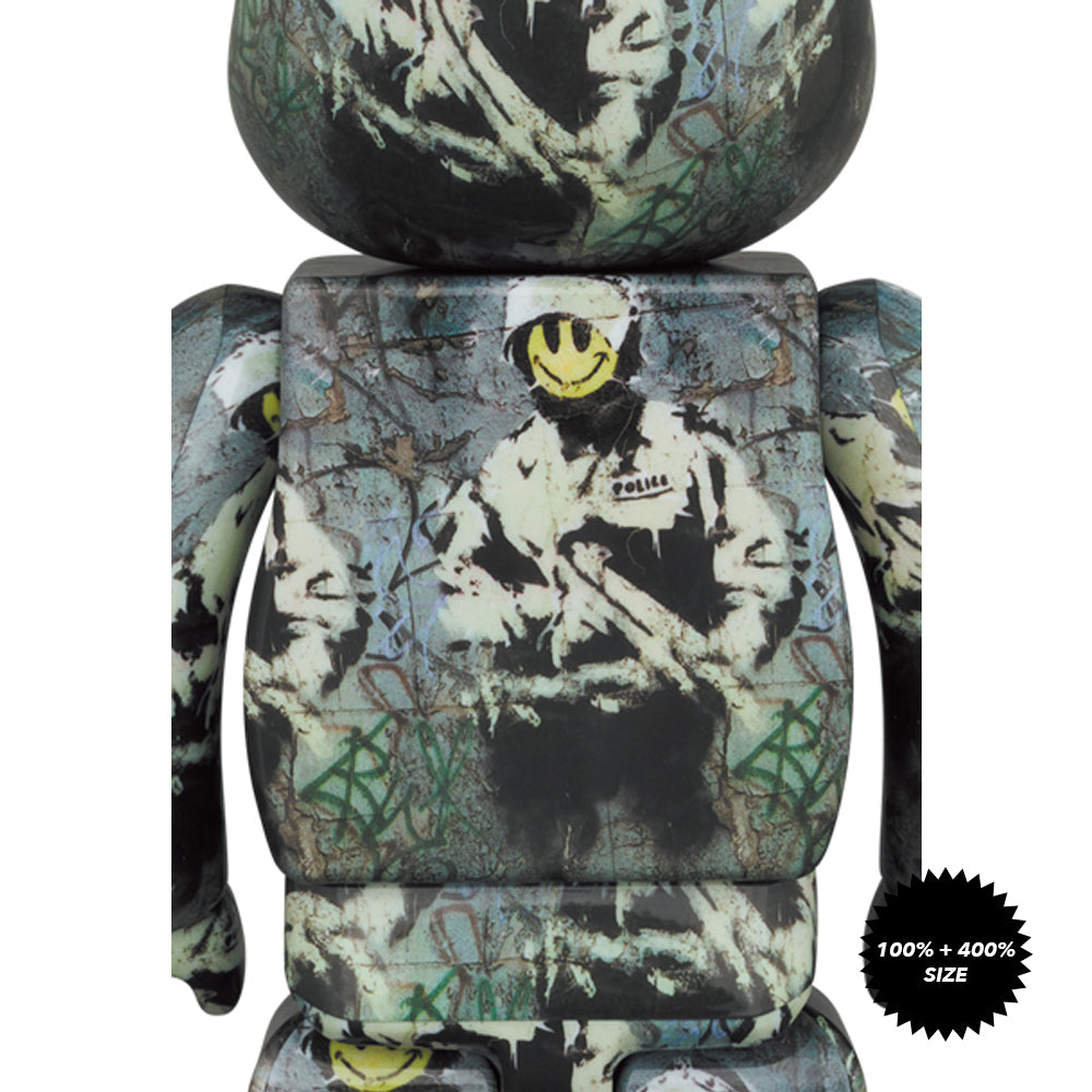 Banksy Riot Cop 100% + 400% Bearbrick Set by Medicom Toy