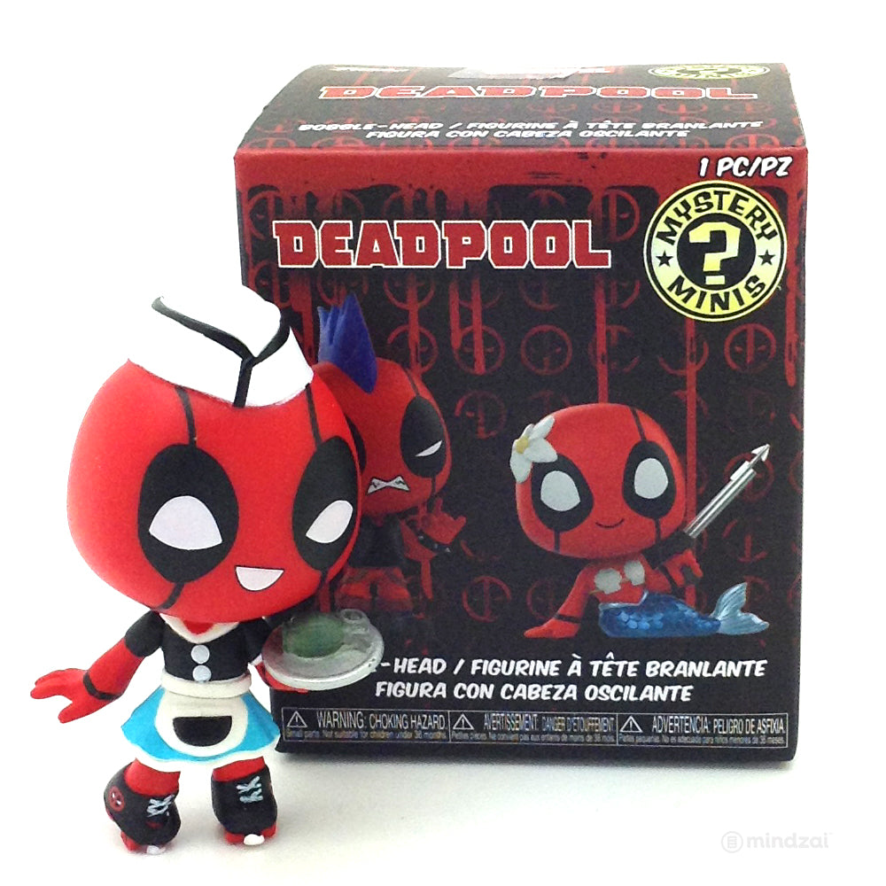 Deadpool Bobble-Head Mystery Minis by Funko - Roller Skate Waitress Server