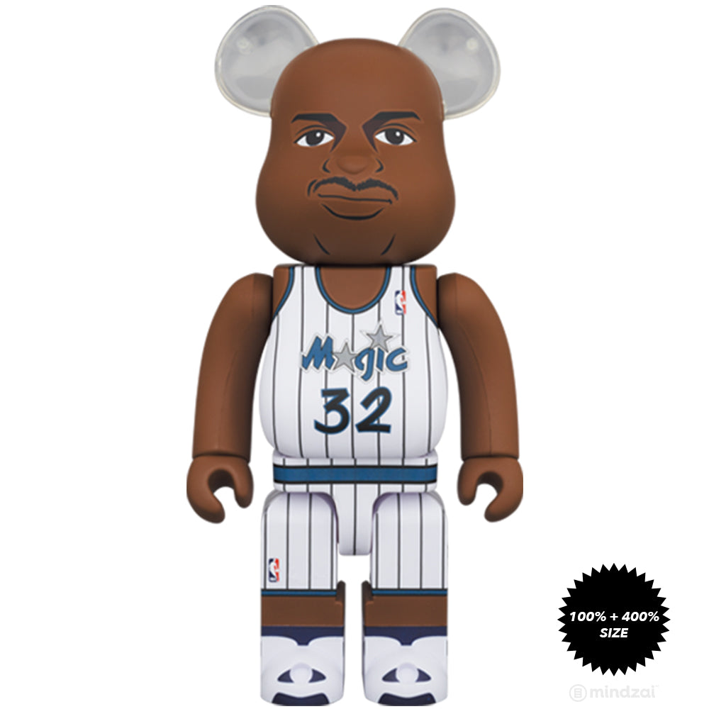 Shaquille O'Neal (Orlando Magic) 100% + 400% Bearbrick Set by Medicom Toy