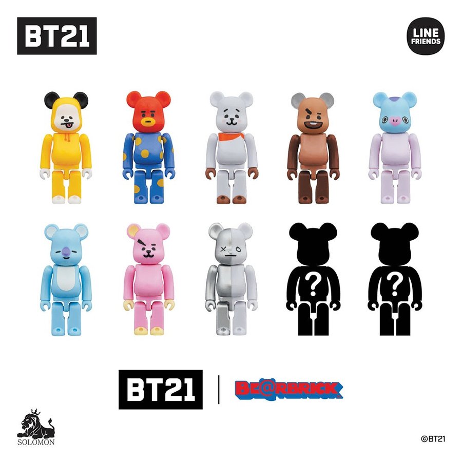 BT21 Limited Edition 100% Bearbrick By Medicom Toy X Line Friends - Mindzai