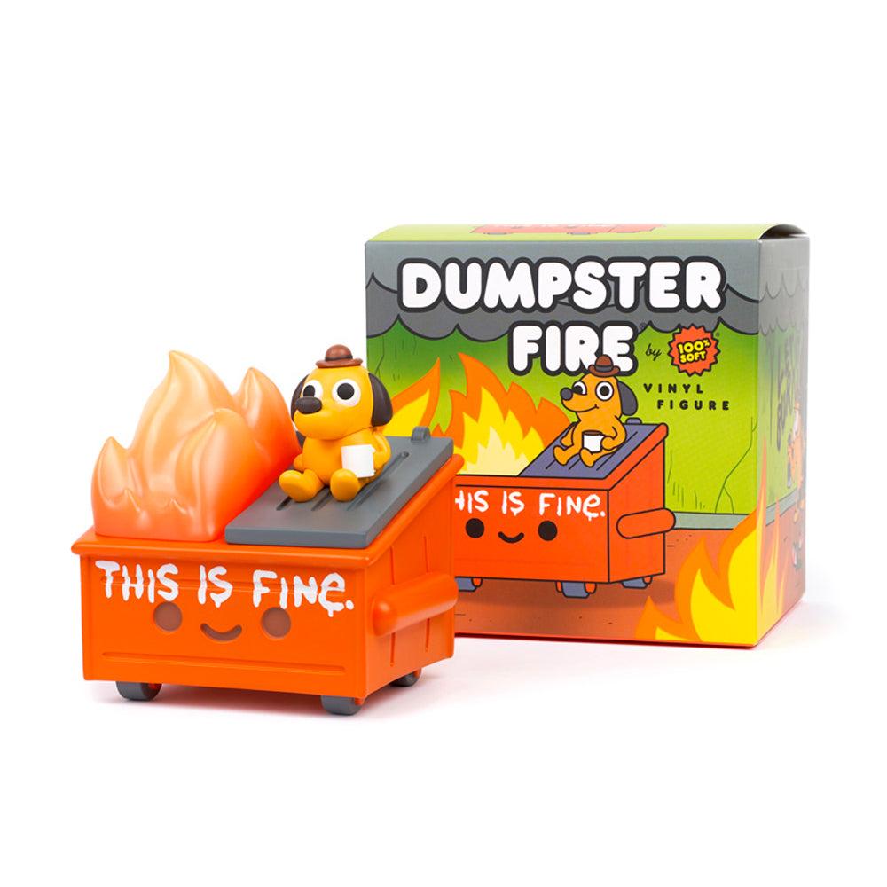 Dumpster Fire "This Is Fine" Vinyl Figure by 100% Soft