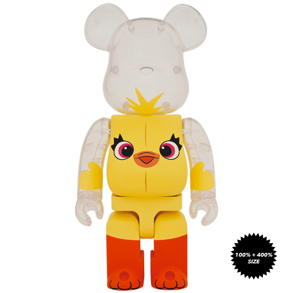 Toy Story 4 Ducky 100% + 400% Bearbrick Set by Medicom Toy