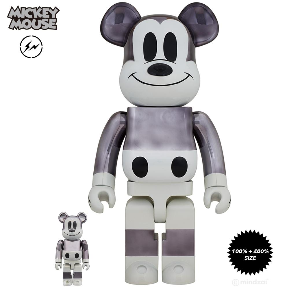 Mickey Mouse The True Original NYC Exhibition Exclusive 100% + 400% Bearbrick Set by Medicom Toy x Fragment Design