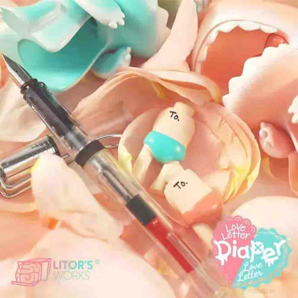 Umasou! Diaper Love Letter (Pink Ver.) Art Toy Figure by Litor's Work