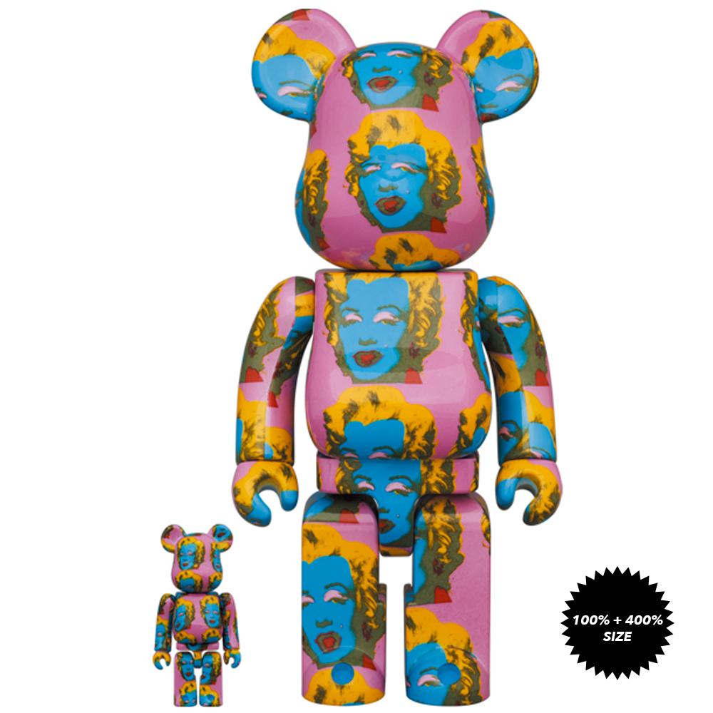 Andy Warhol Marilyn Monroe #2 100% + 400% Bearbrick Set by Medicom Toy x Warhol