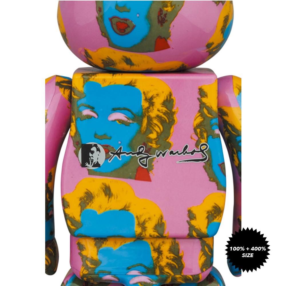 Andy Warhol Marilyn Monroe #2 100% + 400% Bearbrick Set by Medicom Toy x Warhol