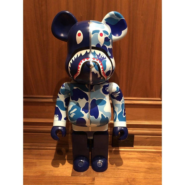 Bape Camo Shark BLUE WGM 1000% Bearbrick by Medicom Toy (Pre-owned